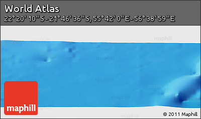 Physical Panoramic Map of the Area around 22° 3' 23" S, 56° 10' 29" E
