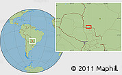Savanna Style Location Map of the area around 22° 3' 23" S, 56° 52' 30" W