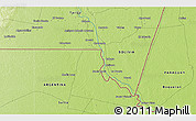Physical 3D Map of the area around 22° 3' 23" S, 62° 49' 30" W