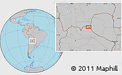 Gray Location Map of the area around 22° 3' 23" S, 62° 49' 30" W