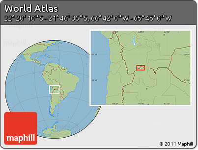 Savanna Style Location Map of the Area around 22° 3' 23" S, 66° 13' 29" W
