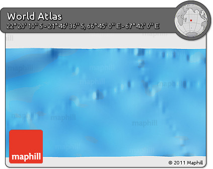 Physical 3D Map of the Area around 22° 3' 23" S, 67° 13' 29" E