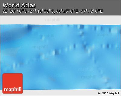 Physical 3D Map of the Area around 22° 3' 23" S, 67° 13' 29" E