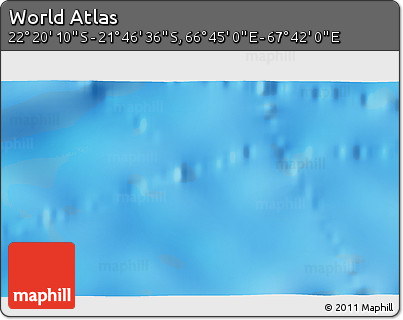 Physical 3D Map of the Area around 22° 3' 23" S, 67° 13' 29" E