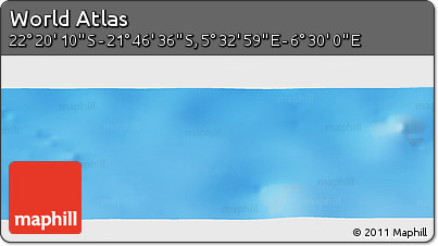 Physical Panoramic Map of the Area around 22° 3' 23" S, 6° 1' 30" E
