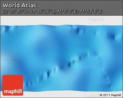 Physical 3D Map of the Area around 22° 3' 23" S, 71° 28' 29" E