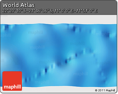 Physical 3D Map of the Area around 22° 3' 23" S, 71° 28' 29" E