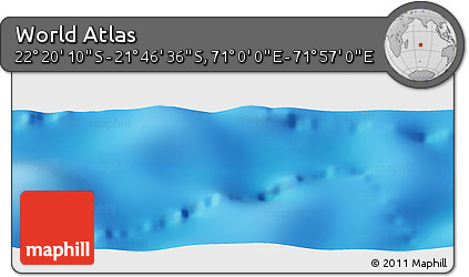 Physical Panoramic Map of the Area around 22° 3' 23" S, 71° 28' 29" E