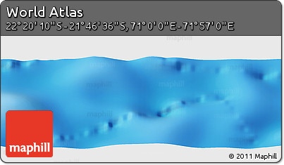 Physical Panoramic Map of the Area around 22° 3' 23" S, 71° 28' 29" E