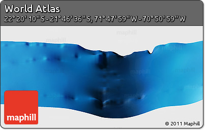 Physical Panoramic Map of the Area around 22° 3' 23" S, 71° 19' 29" W
