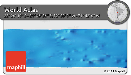Shaded Relief Panoramic Map of the Area around 22° 3' 23" S, 72° 10' 30" W