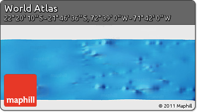 Shaded Relief Panoramic Map of the Area around 22° 3' 23" S, 72° 10' 30" W