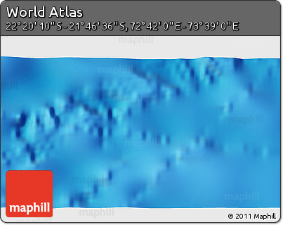 Physical 3D Map of the Area around 22° 3' 23" S, 73° 10' 30" E