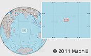 Gray Location Map of the area around 22° 3' 23" S, 73° 10' 30" E