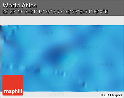 Physical 3D Map of the Area around 22° 3' 23" S, 74° 1' 30" E