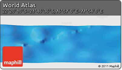 Physical Panoramic Map of the Area around 22° 3' 23" S, 77° 25' 30" E