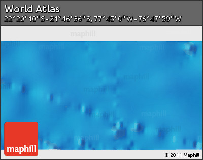 Physical 3D Map of the Area around 22° 3' 23" S, 77° 16' 30" W