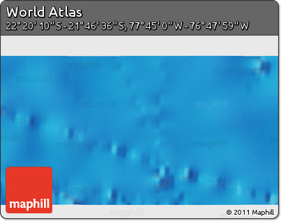 Physical 3D Map of the Area around 22° 3' 23" S, 77° 16' 30" W