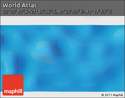 Physical 3D Map of the Area around 22° 3' 23" S, 80° 49' 29" E