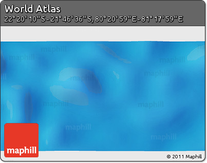 Physical 3D Map of the Area around 22° 3' 23" S, 80° 49' 29" E