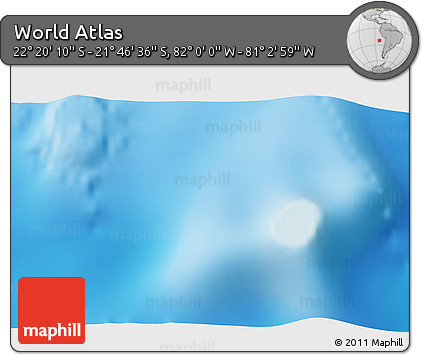Physical 3D Map of the Area around 22° 3' 23" S, 81° 31' 30" W