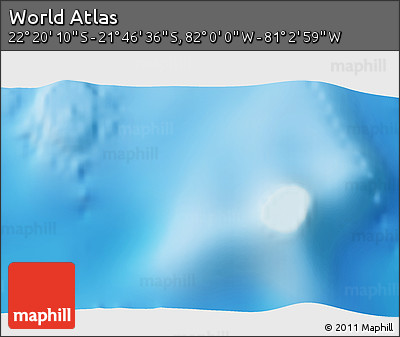 Physical 3D Map of the Area around 22° 3' 23" S, 81° 31' 30" W