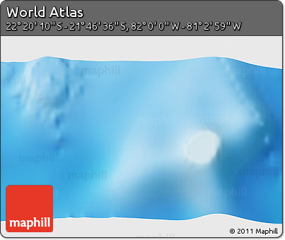 Physical 3D Map of the Area around 22° 3' 23" S, 81° 31' 30" W