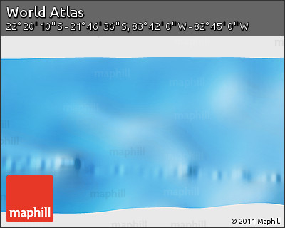 Shaded Relief 3D Map of the Area around 22° 3' 23" S, 83° 13' 29" W