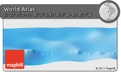 Physical Panoramic Map of the Area around 22° 3' 23" S, 83° 13' 29" W