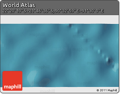 Satellite 3D Map of the Area around 22° 3' 23" S, 91° 1' 30" E
