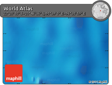 Physical Map of the Area around 22° 3' 23" S, 96° 7' 30" E