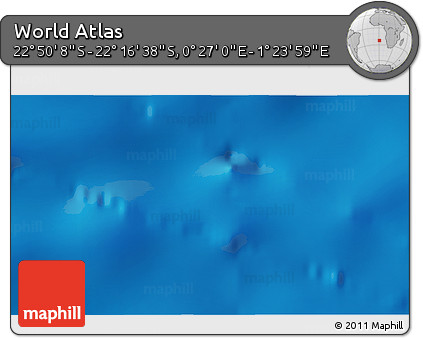 Physical 3D Map of the Area around 22° 33' 23" S, 0° 55' 29" E