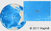Shaded Relief Location Map of the area around 22° 33' 23" S, 106° 10' 30" W