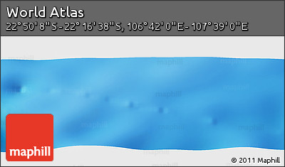Physical Panoramic Map of the Area around 22° 33' 23" S, 107° 10' 30" E