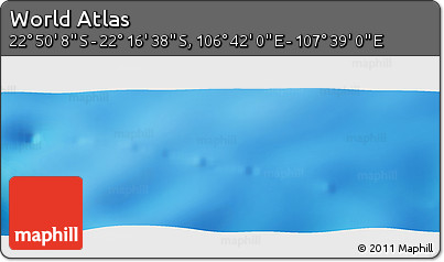 Physical Panoramic Map of the Area around 22° 33' 23" S, 107° 10' 30" E