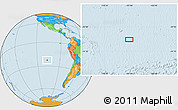Political Location Map of the area around 22° 33' 23" S, 107° 1' 30" W