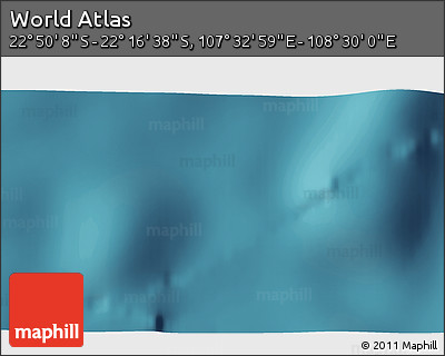 Satellite 3D Map of the Area around 22° 33' 23" S, 108° 1' 30" E
