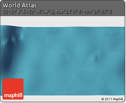 Satellite 3D Map of the Area around 22° 33' 23" S, 108° 52' 30" E
