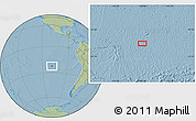 Savanna Style Location Map of the area around 22° 33' 23" S, 108° 43' 29" W, hill shading