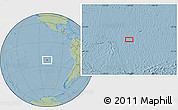 Savanna Style Location Map of the area around 22° 33' 23" S, 109° 34' 29" W, hill shading