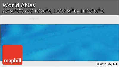 Physical Panoramic Map of the Area around 22° 33' 23" S, 110° 34' 29" E