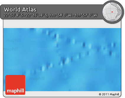 Physical 3D Map of the Area around 22° 33' 23" S, 110° 25' 30" W