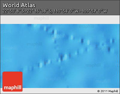 Physical 3D Map of the Area around 22° 33' 23" S, 110° 25' 30" W