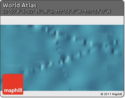 Satellite 3D Map of the Area around 22° 33' 23" S, 110° 25' 30" W