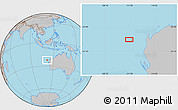 Gray Location Map of the area around 22° 33' 23" S, 111° 25' 30" E