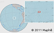 Gray Location Map of the area around 22° 33' 23" S, 111° 16' 30" W, hill shading