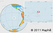 Political Location Map of the area around 22° 33' 23" S, 111° 16' 30" W