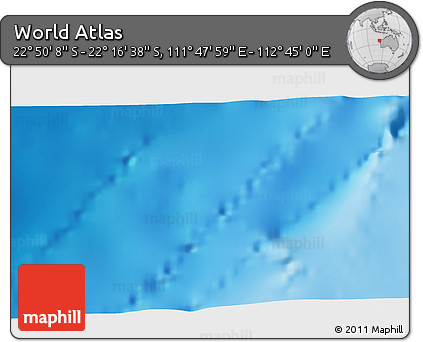 Physical 3D Map of the Area around 22° 33' 23" S, 112° 16' 30" E