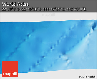Physical 3D Map of the Area around 22° 33' 23" S, 112° 16' 30" E