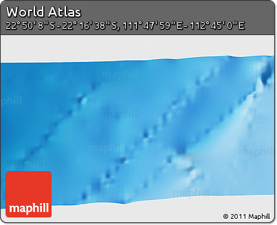 Physical 3D Map of the Area around 22° 33' 23" S, 112° 16' 30" E